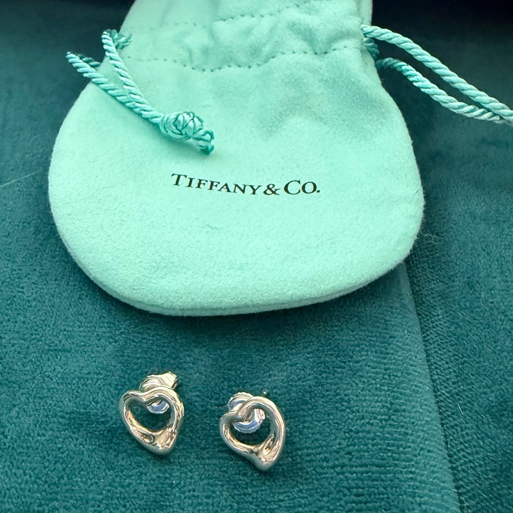 Tiffany & Co. Elsa Peretti Silver Open Heart Earrings